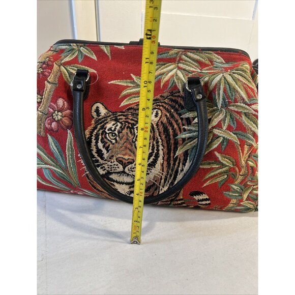 Raviani Tapestry Tiger & Bamboo Pattern Large Handbag Purse Dual Handles - Picture 5 of 10